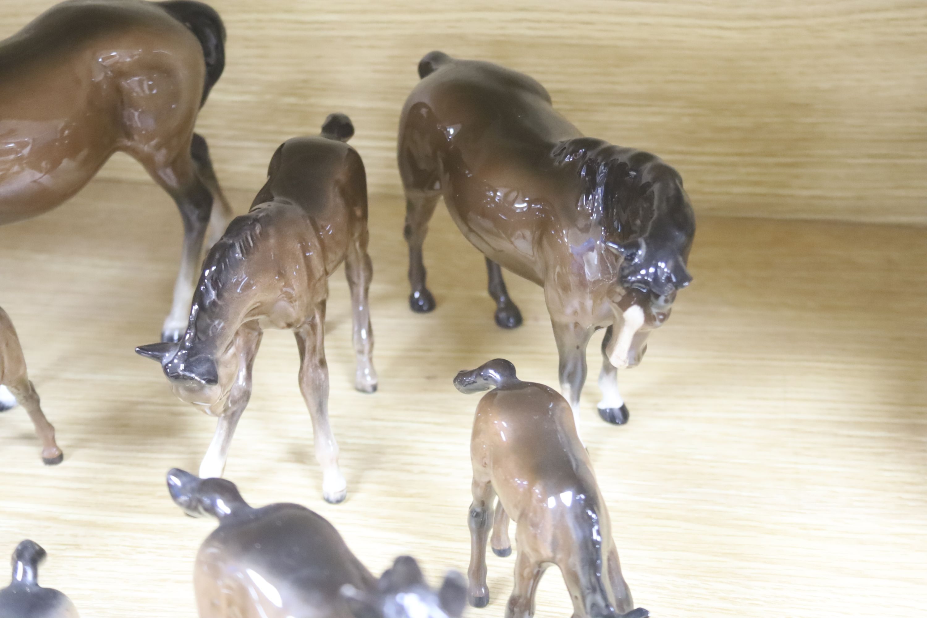 A large collection of Beswick and other models, mainly horses